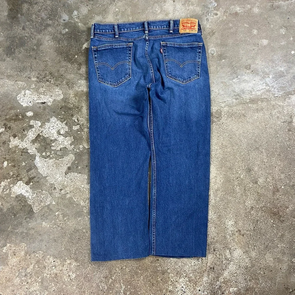 Levi's 505 Jeans Size 38x26 Blue Denim Medium Wash Classic Straight Leg Fit